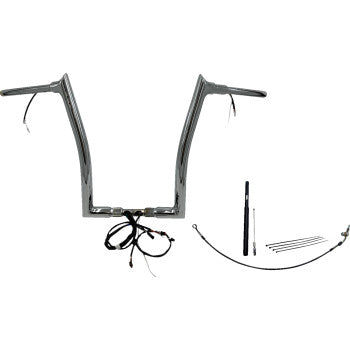 FAT BAGGERS EZ Install Wired 1-1/2" Pointed Top Handlebar Kit - 16" - Chrome 812916