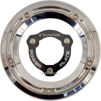 TRASK Derby Cover with Power Plate - Chrome/Black - Kit - '17-'25 Harley-Davidson TM-0051-CH-BK
