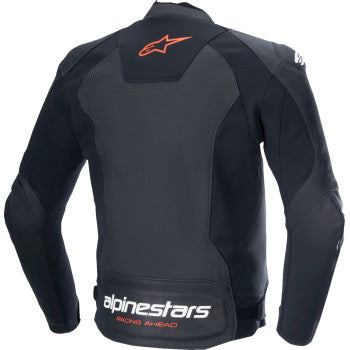 ALPINESTARS Faster v3 Airflow Leather Jacket - Black/Red Fluo - US 40 / EU 50 3103625-1030-50