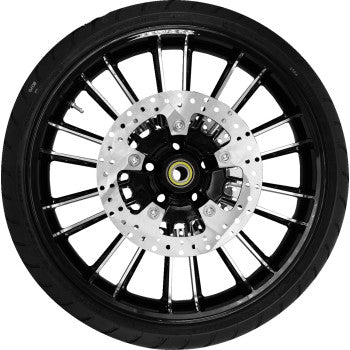 COASTAL MOTO Atlantic Front Wheel - Black Cut (21") | Rotors (11.8") | Dunlop AE2 Tire (130/60B21) PKG2-ATL213BC-ABST