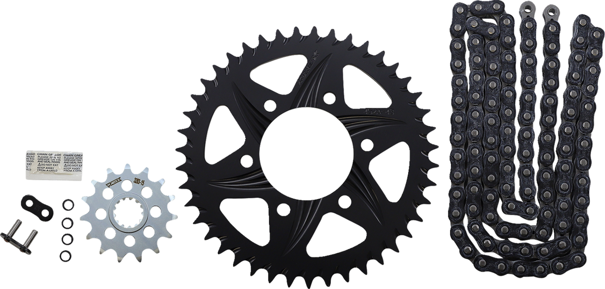 VORTEX Chain and Sprocket Kit - GFRA - Black - Kawasaki Ninja ZX-6R CK6346