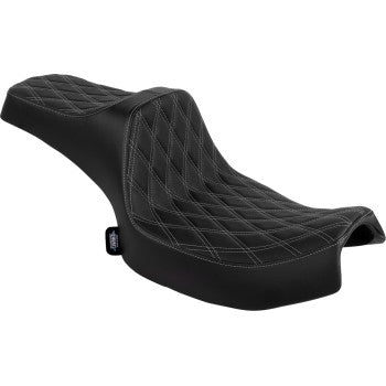 DRAG SPECIALTIES SEATS Freedom Seat - Vinyl/Solar Leather - Double Diamond Black Stitch - Challenger '20-'25/Chieftain '25 0810-2476