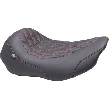 MUSTANG Wide Tripper™ Seat - Solo - Dark Cherry Stitching - FLT/FLH '23-'25 88503DC