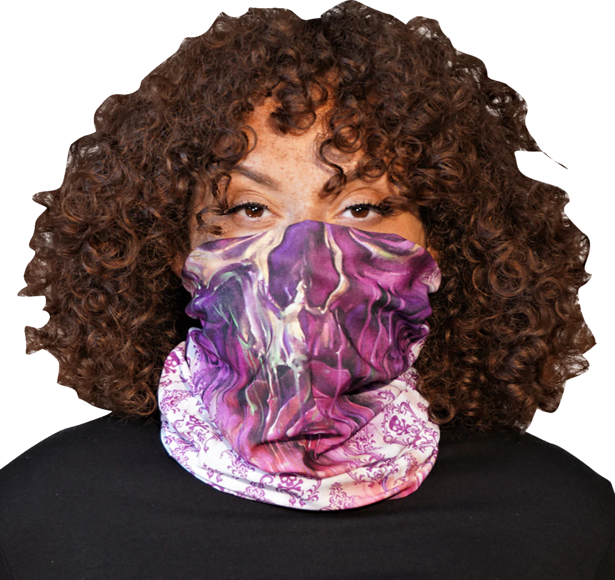 LETHAL THREAT Watercolor Skull Face Neck Scarf NS90825