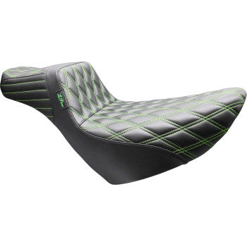 LE PERA Tailwhip Daddy Long Legs Seat - Double Diamond - Green Stitch - FL/FX '18-'26 LYR-580DLDD-GN07