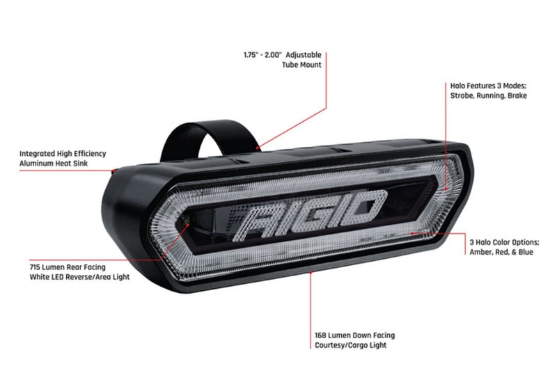 Rigid Industries Chase Tail Light Kit w/ Mounting Bracket - Red 90133