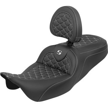 SADDLEMEN Seat Roadsofa Tri Gripper W/White Stitch 808-07B-210B6