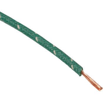 NAMZ 25' Cloth-Braided Wire Spool - 16 Gauge - Green/White NCBW-89