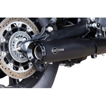 S&S CYCLE 2-into-1 Grand National Exhaust System - Black 49 State Black Indian Scout 2019-2023 4111-266