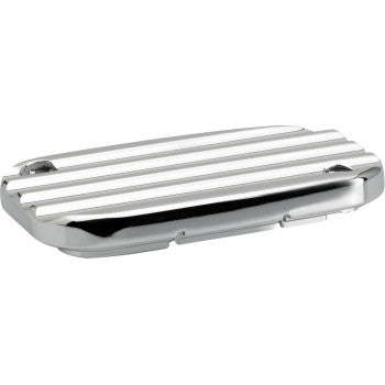 JOKER MACHINE Master Cylinder Cover - Hydraulic Clutch - Finned - Chrome 08-012C