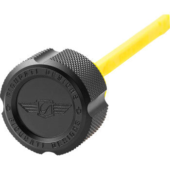 FIGURATI DESIGNS Performance Magnetic Oil Dipstick - Knurled - Black - M8 Touring/Trike FDP01-M8KN-BLK