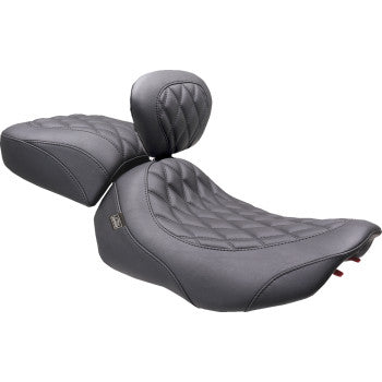 MUSTANG Wide Tripper™ Seat - Solo - Dark Brown/Black Stitching - FLT/FLH '23-'25 89503