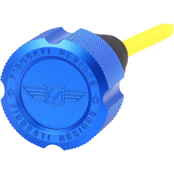 FIGURATI DESIGNS Performance Magnetic Oil Dipstick - Curved - Blue - '07-'16 Touring/Trike FDP01-TCKN-B