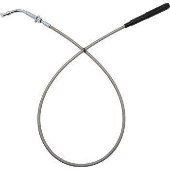 FAT BAGGERS INC. EZ Install Upper Clutch Cable - FLHX/FLTR - +2" - Braided Stainless Steel/Chrome 108002-C