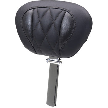 MUSTANG Deluxe Driver Backrest - Diamond - Black Stitching - FLT/FLH '23-'25 89460