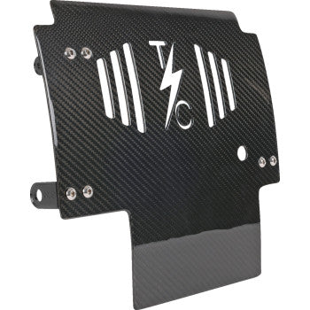 THRASHIN SUPPLY CO. Skid Plate - Carbon Fiber/Gloss - With Black Brackets - FLHX/FLTRX TSC-3034-1