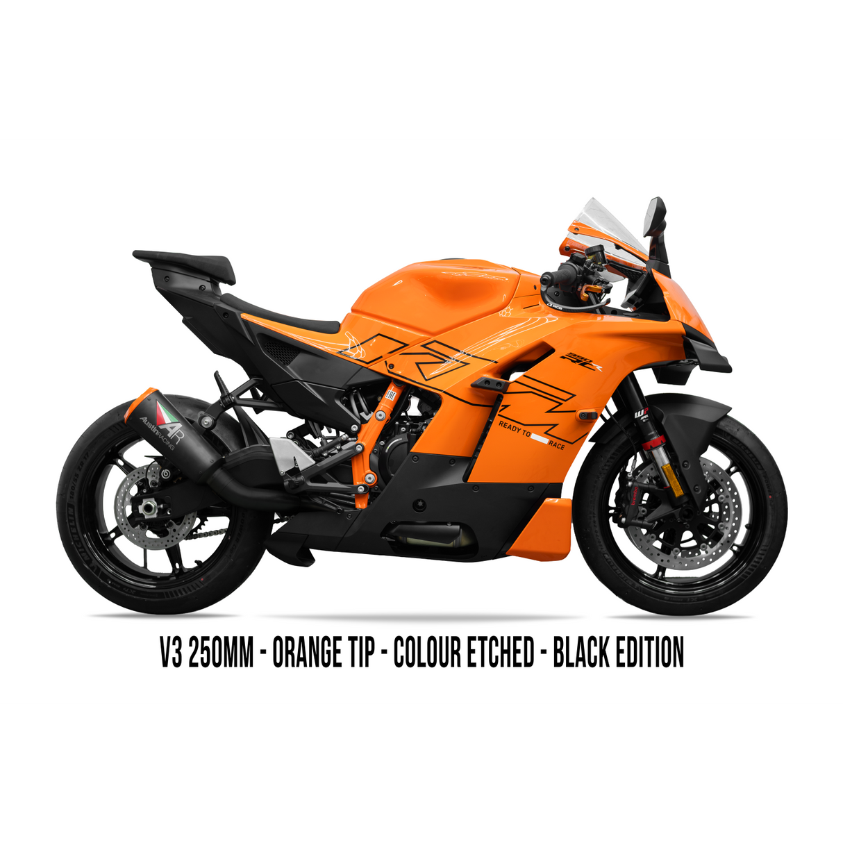 Austin V3 SLIP ON 2026 KTM 990 RCR BOX DELETE BLACK EDITION EXHAUST SYSTEM AR112
