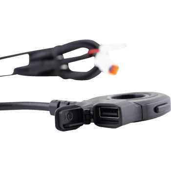 KOSO NORTH AMERICA Heated Grip Thumb Switch - USB-A Charger - Black KB011100