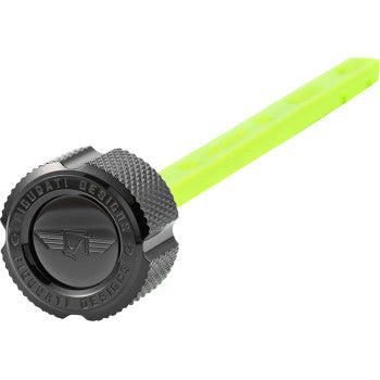 FIGURATI DESIGNS Performance Magnetic Oil Dipstick - Knurled - Black - Indian FD01-MAGDSTS-KN-BLK