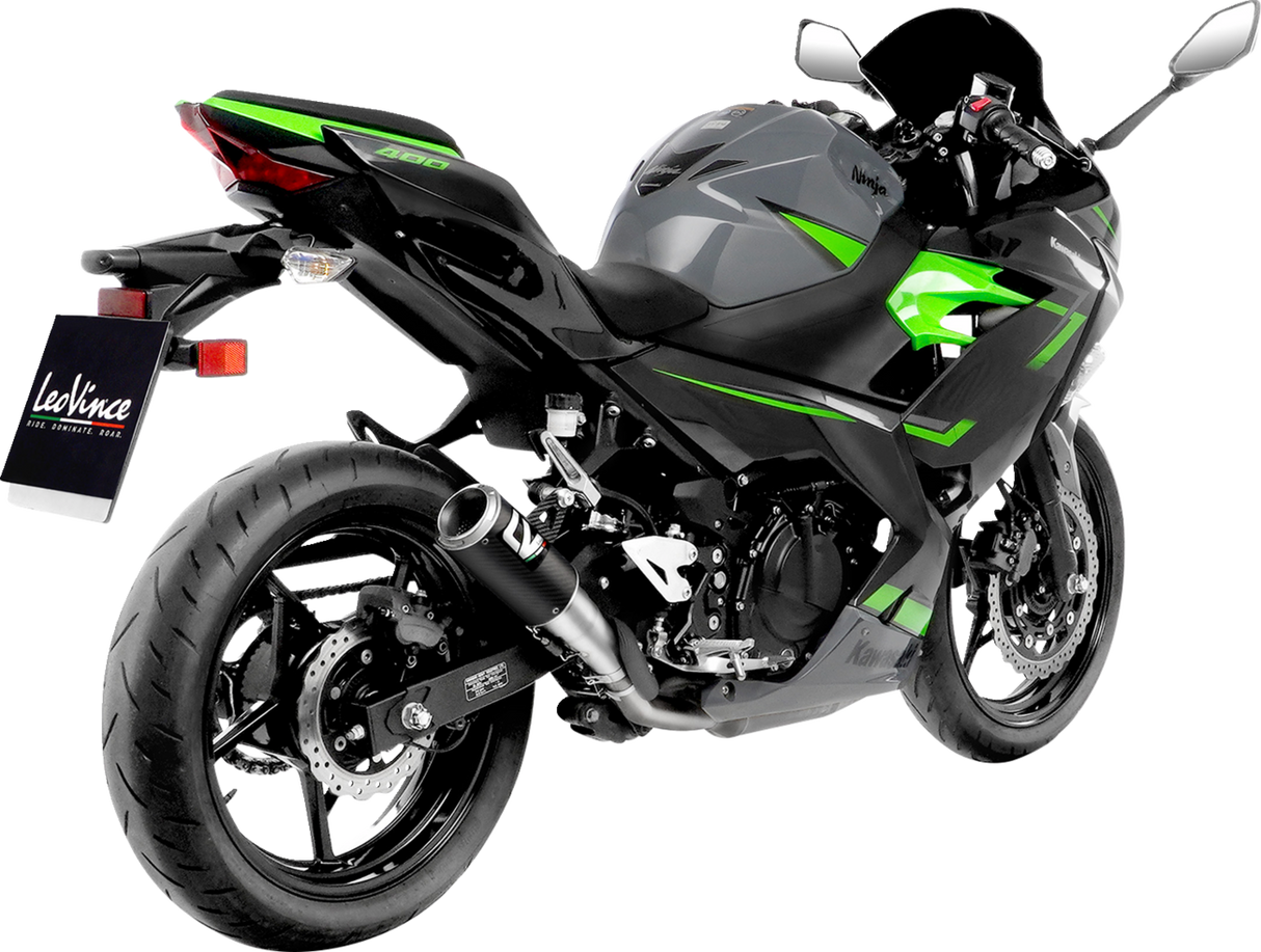 LEOVINCE LV Corsa Muffler - Carbon Fiber Ninja 400/500 2018-2024-2025 2026 15400CU 1811-4304