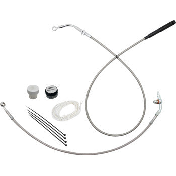 FAT BAGGERS INC. EZ Install Kit - 14" Handlebars - Upper Clutch - Braided Stainless Steel/Chrome 119914-C