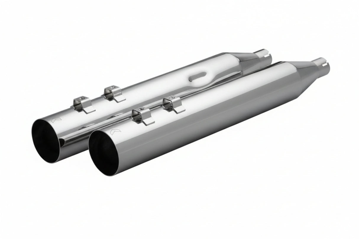 KHROME WERKS Slip-On Straight Cut Muffler - 4" - Trike/Twin Cam - Chrome 40FST-1021-CHR