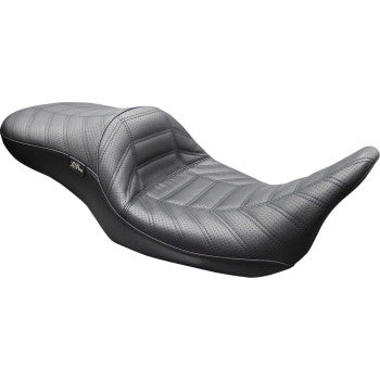 LE PERA Maverick Seat - without Backrest - Indy Stitch - Black - FLT/FLH '08-'25 LK-957 INDY
