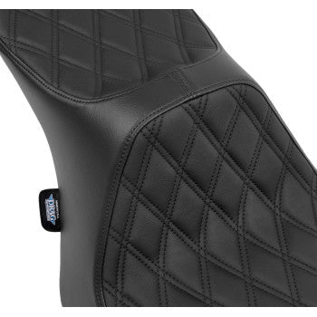 DRAG SPECIALTIES Predator III 2-Up Seat - Double Diamond - Black Stitching - FLT/FLH '23-'24 0801-1931