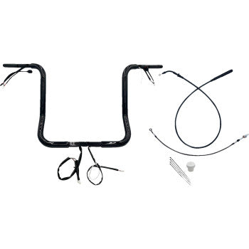 FAT BAGGERS INC. 1-1/4" EZ Install Round Top Handlebar - 16" - Black 939016-B