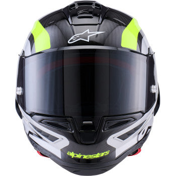 ALPINESTARS Supertech R10 Helmet - 22.06 - Arius - Gloss Black/Silver/Yellow Fluo - XS 8203926-1699-XS