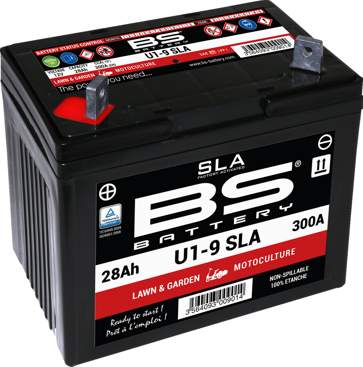 BS BATTERY SLA Factory- Activated AGM Maintenance-Free Battery Battery - U1-9 300901