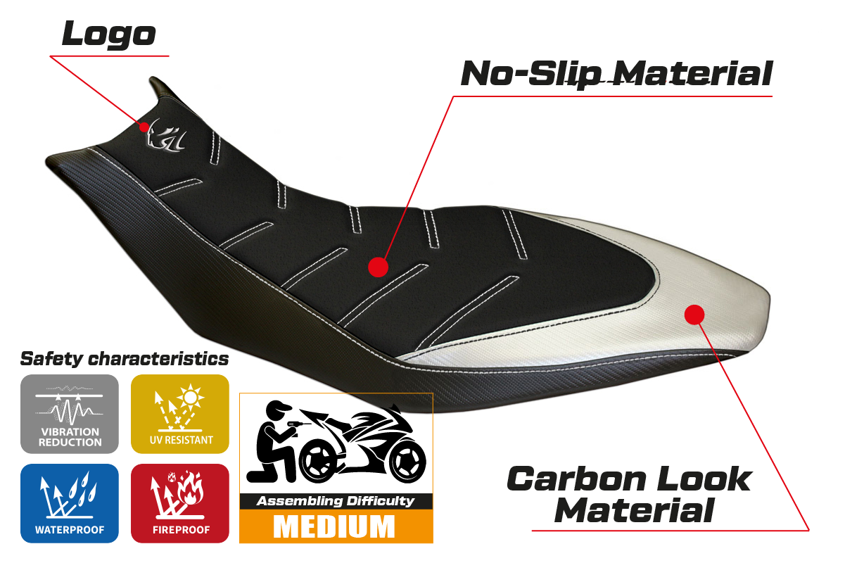 Tappezzeria Italia Aprilia Dorsoduro 750 900 1200 2010-2020 Seat Cover Ultragrip in White