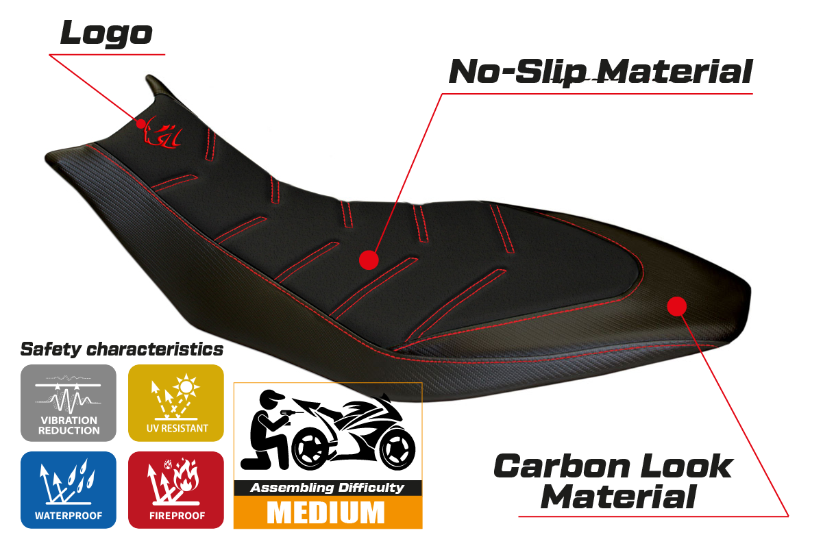 Tappezzeria Italia Aprilia Dorsoduro 750 900 1200 2010-2020 Seat Cover Ultragrip in Black
