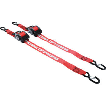 MOOSE RACING Retractable Ratcheting Straps - 2" x 10' - Red 3920-0538