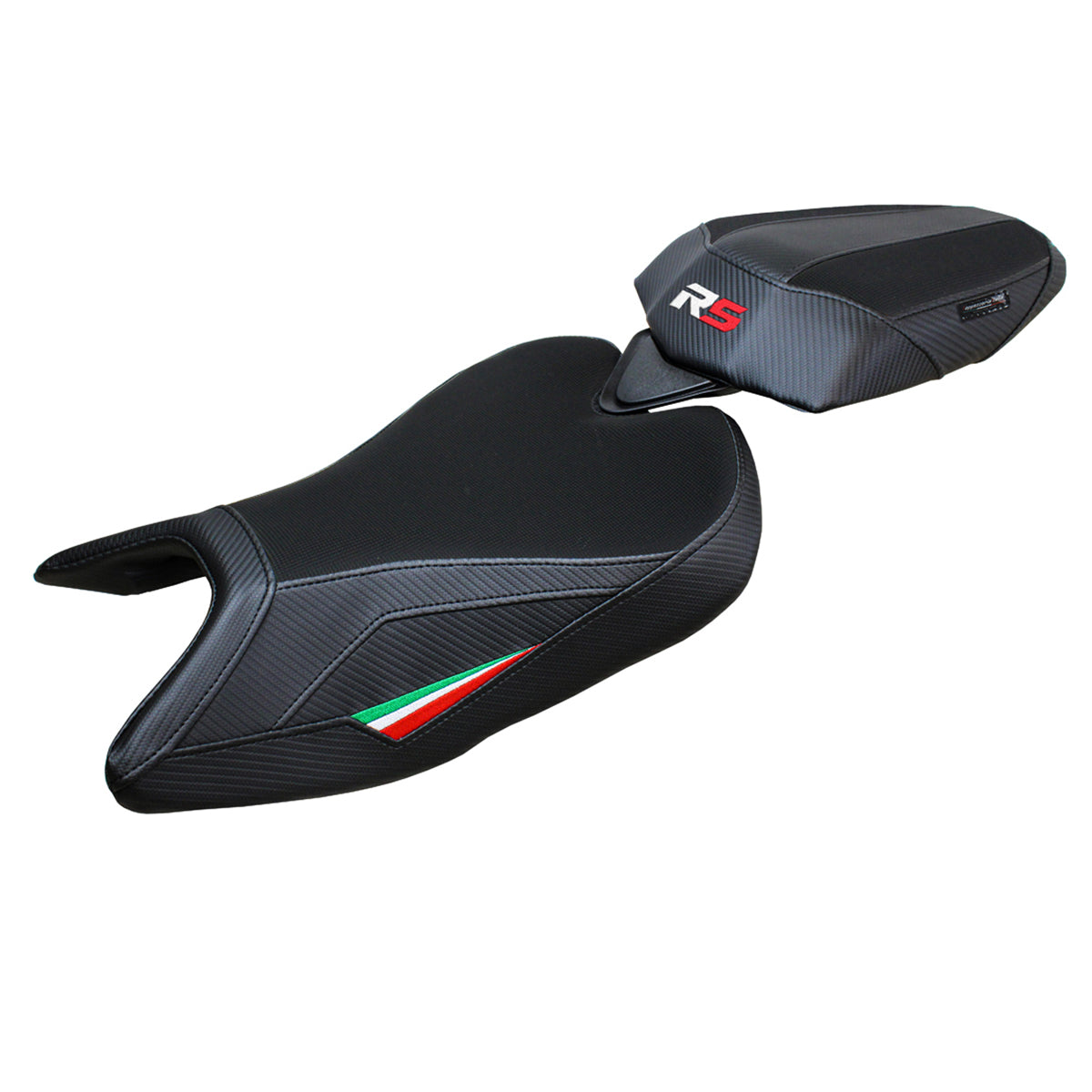 Tappezzeria Italia Aprilia RS 457 2023-2025 Seat Cover Comfort in Italy Flag and Black