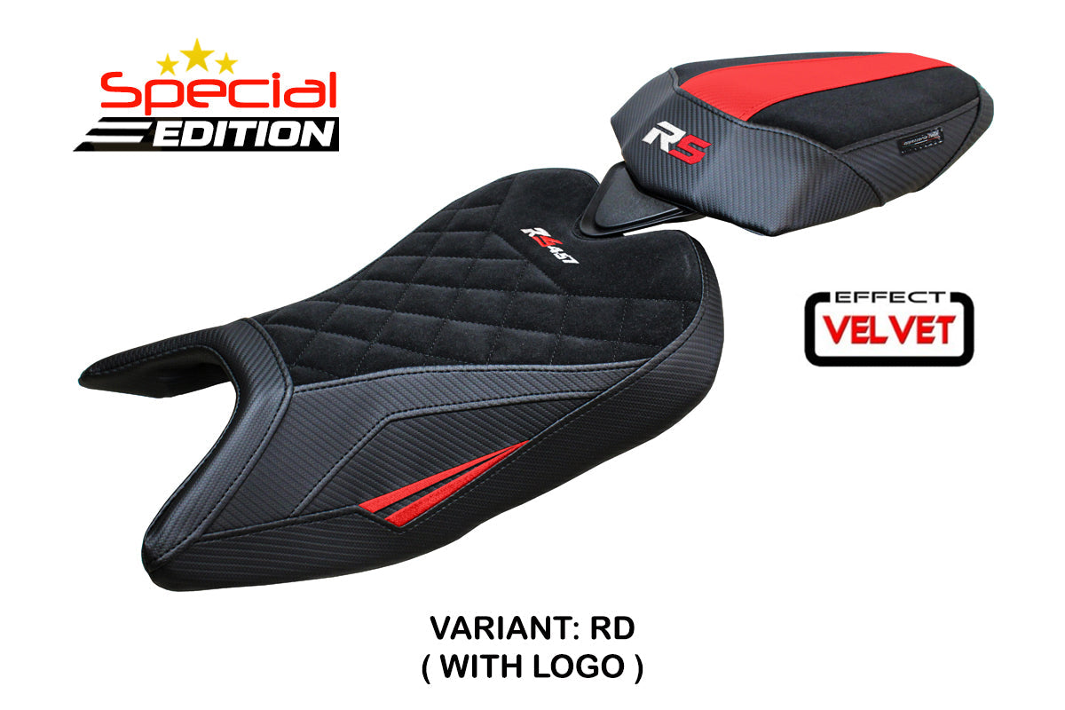 Tappezzeria Italia Aprilia RS 457 2023-2025 Seat Cover in Red Black SE Diamond Stitch