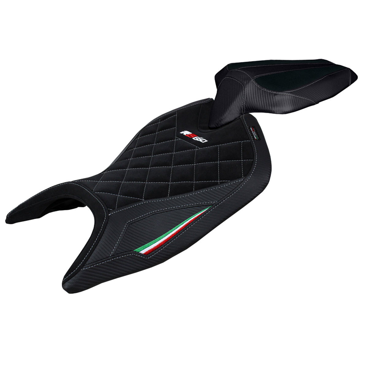 Tappezzeria Italia Aprilia RS 660 2021-2025 Seat Cover Velvet in Black Diamond Stitch