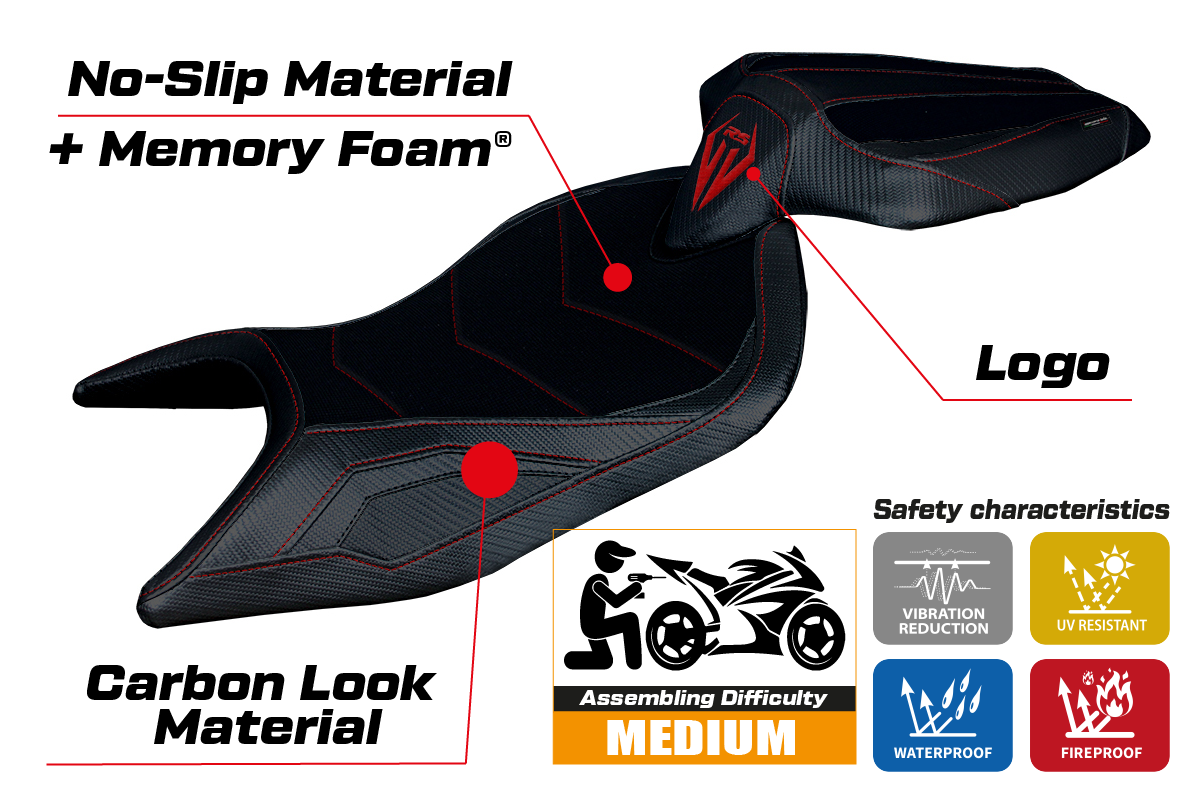 Tappezzeria Italia Aprilia RS 660 2021-2025 Seat Cover Comfort in Black