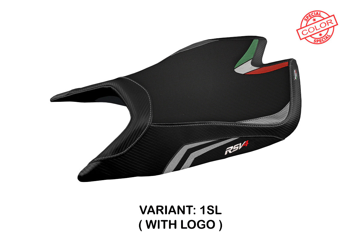 Tappezzeria Italia Aprilia RSV4 2021-2025 Seat Cover in Silver and Black