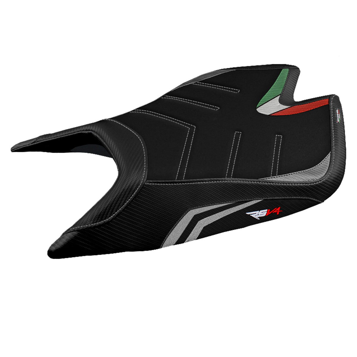 Tappezzeria Italia Aprilia RSV4 2021-2025 Seat Cover Ultragrip in Silver and Black