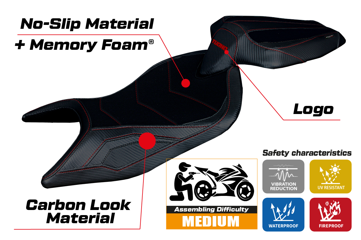 Tappezzeria Italia Aprilia Tuono 660 2021-2024 Seat Cover Comfort in Black