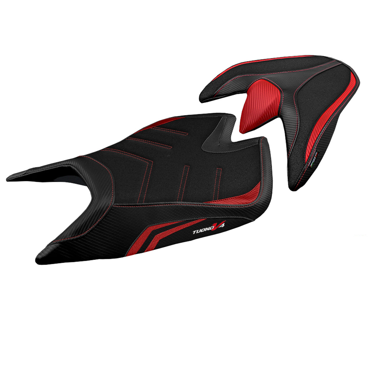 Tappezzeria Italia Aprilia Tuono V4 2021-2025 Seat Cover Ultragrip in Red and Black