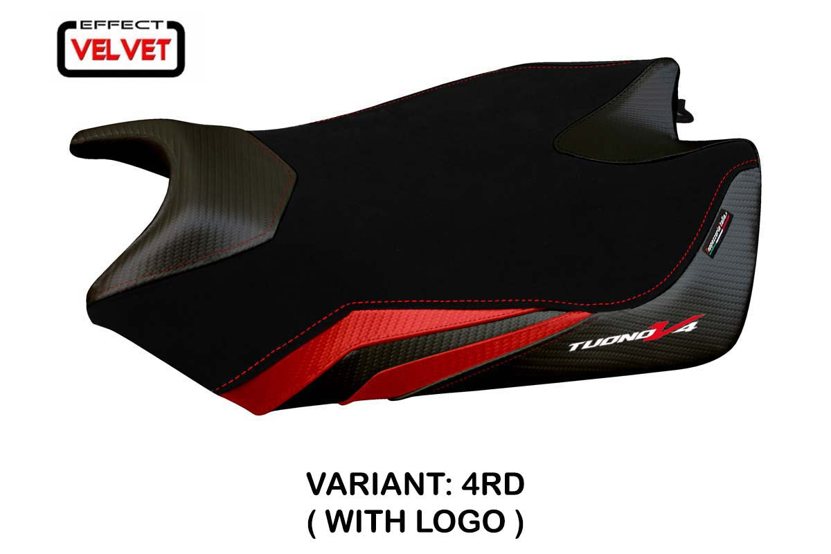 Tappezzeria Italia Aprilia Tuono V4 2011-2020 Seat Cover in Velvet Red and Black