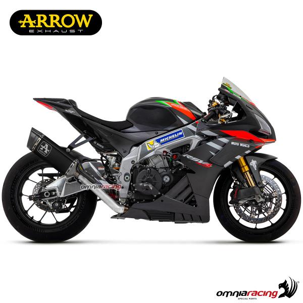 71001PTN Arrow Pista Slip-on Exhaust, Titanium LINK Dark for Aprilia RSV4 1100 Factory 19-20