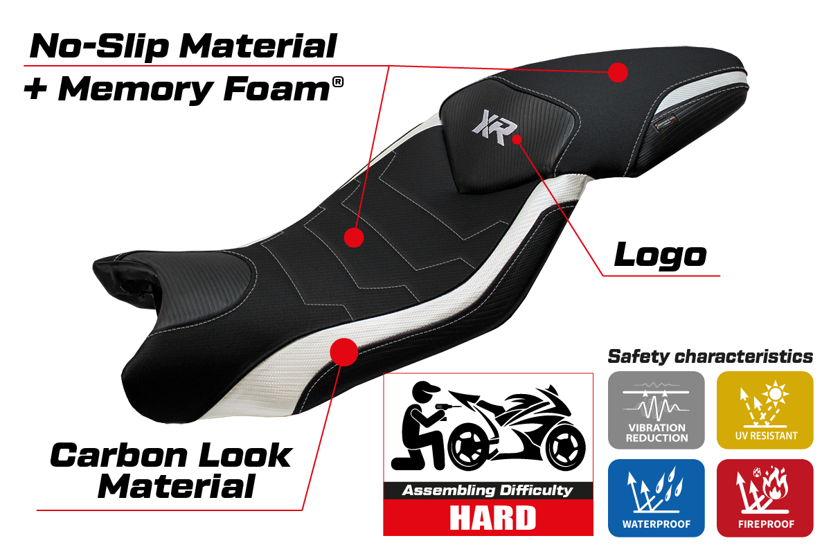 Tappezzeria Italia BMW S1000XR 2015-2019 Seat Cover Comfort in White and Black