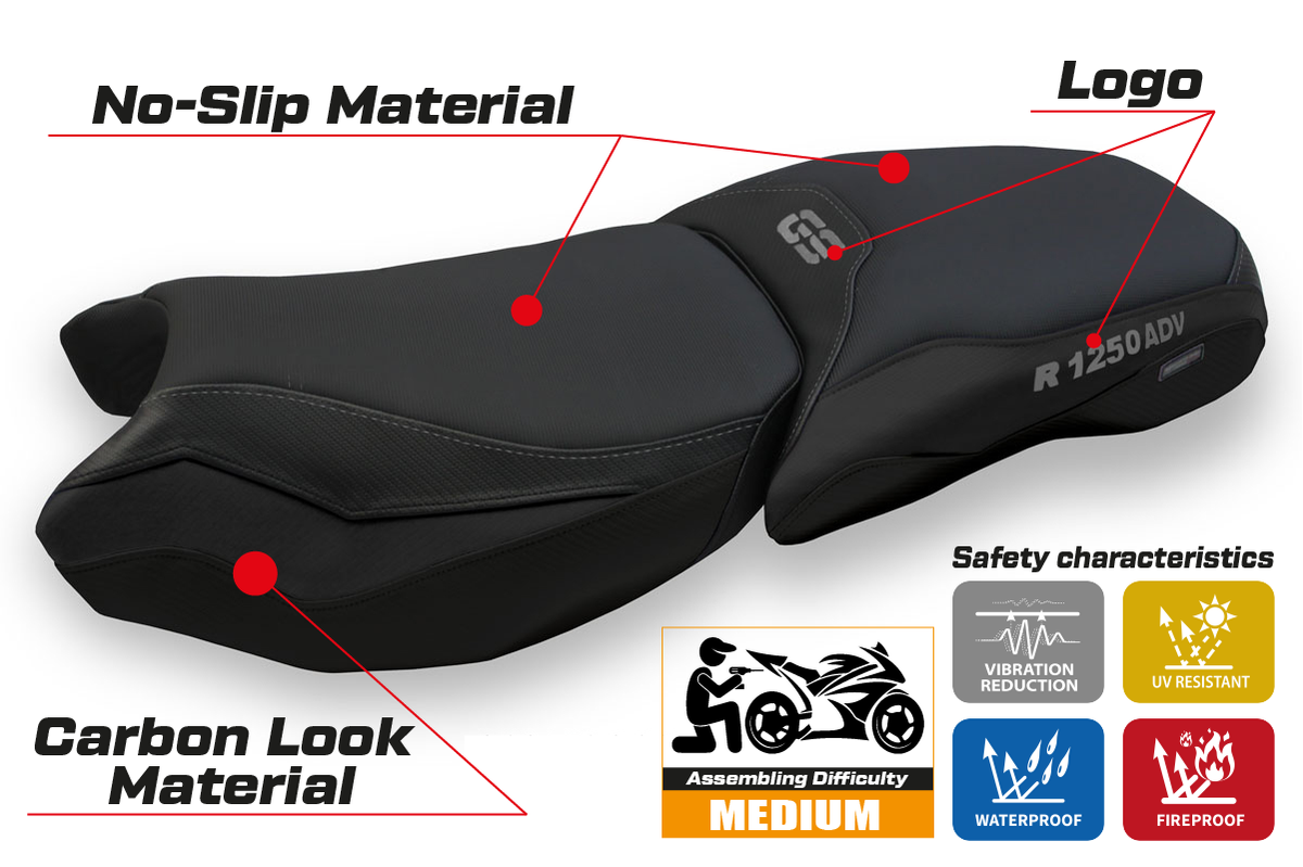Tappezzeria Italia BMW R1250GS Adventure 2019-2024 Seat Cover in Black