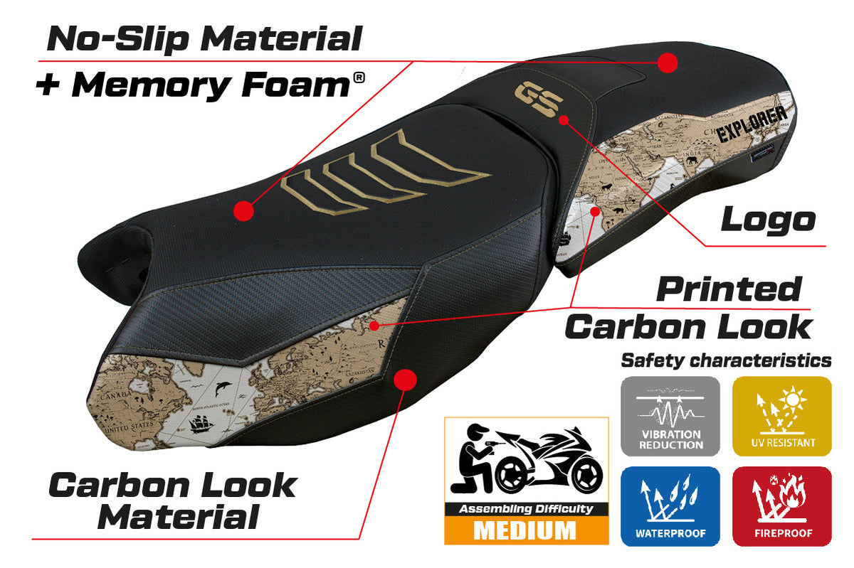 Tappezzeria Italia BMW R1250GS Adventure 2019-2024 Seat Cover Comfort in SE Maps