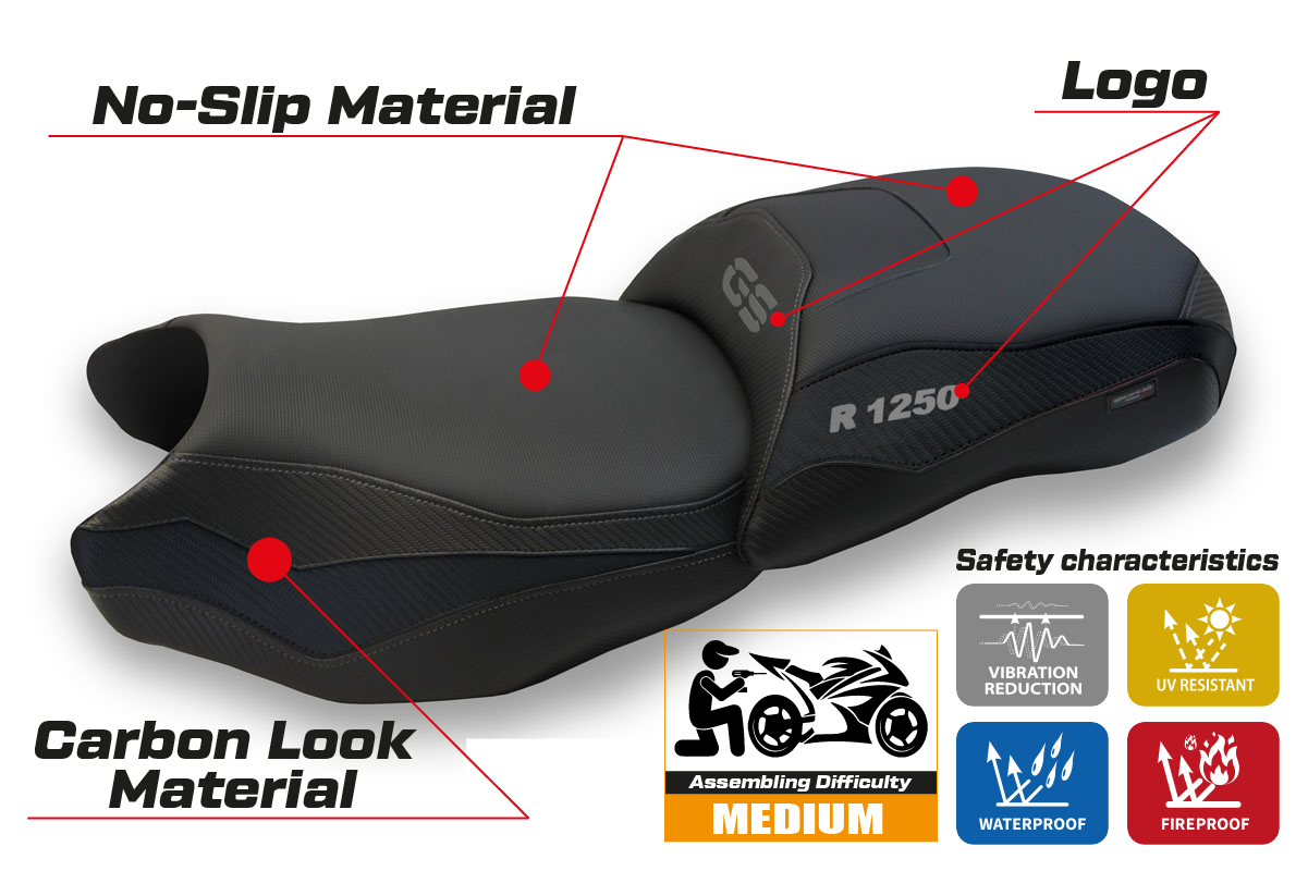 Tappezzeria Italia BMW R1250GS 2019-2023 Seat Cover in Black