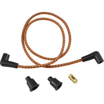 DRAG SPECIALTIES Plug Wires - Braided - Brown/Black 2104-0397