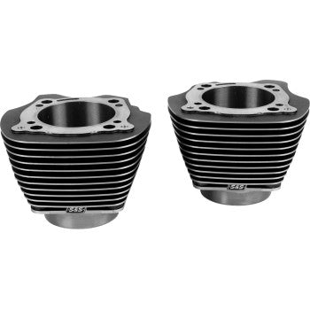 S&S CYCLE Cylinder Set - 4.320" Bore - Unhoned - Black Granite w/Highlighted Fins - M8 910-1007A